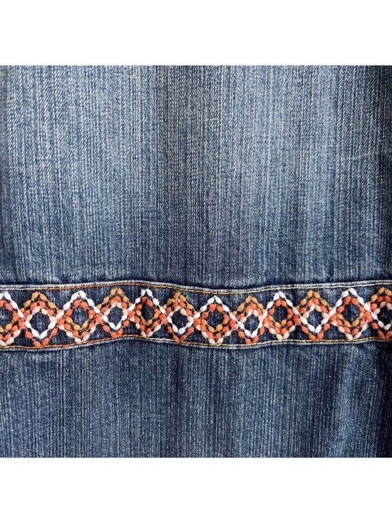 Coldwater Creek Women Western Boho Denim Jacket Size PS Southwestern Embroidered - Picture 9 of 13